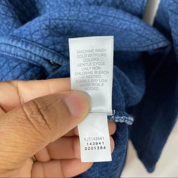 J. Jill Pure Jill Indigo Quilted Long Jacket XS - Picture 6 of 8